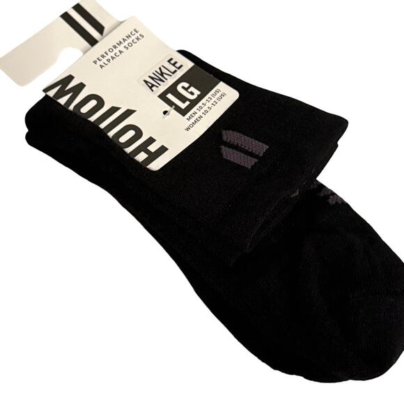 Hollow Alpaca Ankle Socks Warm Comfy Black Unisex Sz Lg M 10.5-13 W 10.5-12 - Picture 5 of 5